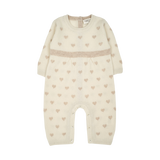 Baby Girl -  Mila 100% Cashmere Romper With Contrasting Intarsia Heart Detail