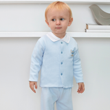 Baby Boy - Wilson Cardigan and Leggings Set in 100% Pima Cotton with Teddy Emblem