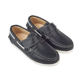 Boy - Ben Leather Classic Boat Shoes With Velcro Strap