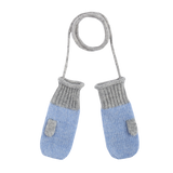 Baby Boy - 100% Cashmere Knitted Mittens With String
