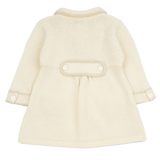 Baby Girl - Cashmere Coat-Cardigan with Gathered Waist and Buttoned Pockets