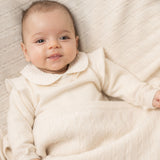 Baby Girl - Lima Long-Sleeved Pima Cotton Bodysuit with Crochet Collar