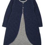 Girl - 100% Cashmere 2-In-1 Dress With Over Lay And Embroidered Dots