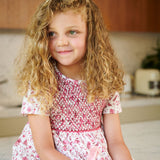 Girl - Maple Smocked Cotton Dress – Hand-Embroidered