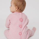 Baby Girl - Clelia 100% Cashmere Onesie – Hand-Embroidered with Contrast Trim