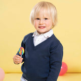 Boy - Cotton V-Neck Jumper with Long Sleeves
