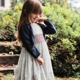 Girl - Cristina Hand Embroidered 100% Cotton Smocked Knee Length Dress