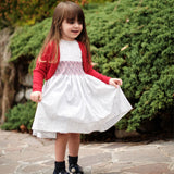Girl - Cristina Hand Embroidered 100% Cotton Smocked Knee Length Dress