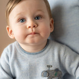 Baby Boy - Dominic Cashmere Romper with Car Intarsia