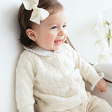 Baby Girl - Esme 100% Cashmere Cardigan with Diamond Pattern
