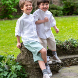 Boy - Rowan 100% Linen Grandad Collar Shirt with Pocket