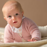 Baby Girl - Margherita Long-Sleeved Cotton Bodysuit with Ruffle Trim and Hand Embroidery