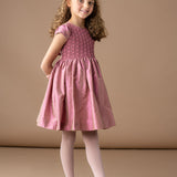 Girl - Gabily Silk Hand Embroidered Smocked Dress