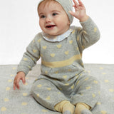 Baby Girl - Mila 100% Cashmere Reversible Heart Intarsia Blanket
