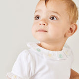 Baby Girl - Meggy Cotton Bodysuit with Ruffle Details and Hand Embroidery