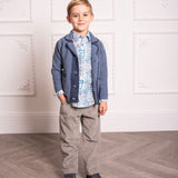 Boy - Oliver 100% Cotton Classic Shirt with Geometrical Pattern