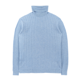 Men - 100% Premium Cashmere Cable Knit Roll Neck Jumper