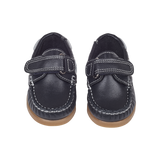 Boy - Leather Boat Shoes With Velcro Strap