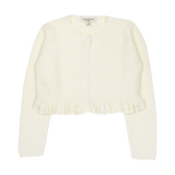 Girl - Zoey Cotton Round Neck Cardigan With Crochet Neck And Cuffs