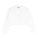 Girl - Cotton V-Neck Shrug With Wide Ribbed Hem