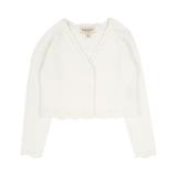 Girl - Giselle Pima Cotton V-Neck Shrug with Crochet & Scalloped Details
