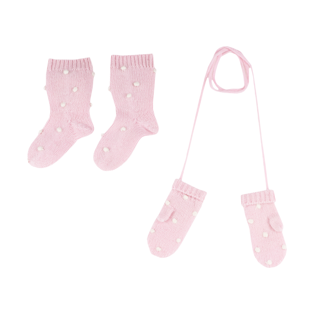 Baby Girl - Dora 100% Cashmere Set of Mittens and Socks