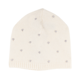 Baby Girl - Cashmere Hat With Contrasting Dot Embroidery