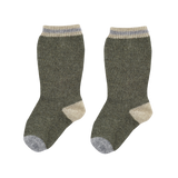 Baby Boy - Calf-Length Socks in 100% Cashmere with Stripe and Multi-Colour Contrast