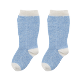 Baby Boy - Calf-Length Socks in 100% Cashmere with Contrast Heel, Toe and Ribbed Hem