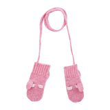 Baby Girl - 100% Cashmere Mittens With Contrasting In And Out Detail And Bow