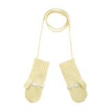 Baby Girl - 100% Cashmere Mittens With Contrasting In And Out Detail And Bow