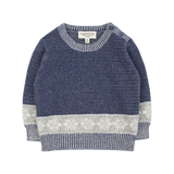 Baby Boy - 100% Cashmere Crew Neck Jumper with Snowflake Intarsia