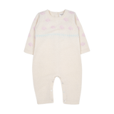 Baby Girl - 100% Cashmere Romper with Rose Intarsia Detail