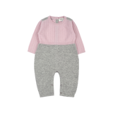 Baby Girl - Cashmere Romper with Spot Details, Contrasting Legs and Shoulders