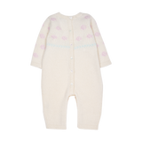 Baby Girl - 100% Cashmere Romper with Rose Intarsia Detail