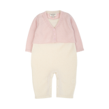 Baby Girl - Beth 100% Cashmere Romper with Crochet Collar and Attached Cardigan