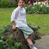 Boy - Rowan 100% Linen Grandad Collar Shirt with Pocket