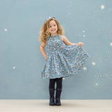 Baby Girl - Hannah Hand Embroidered 100% Cotton Smocked Dress In Bloomage Print
