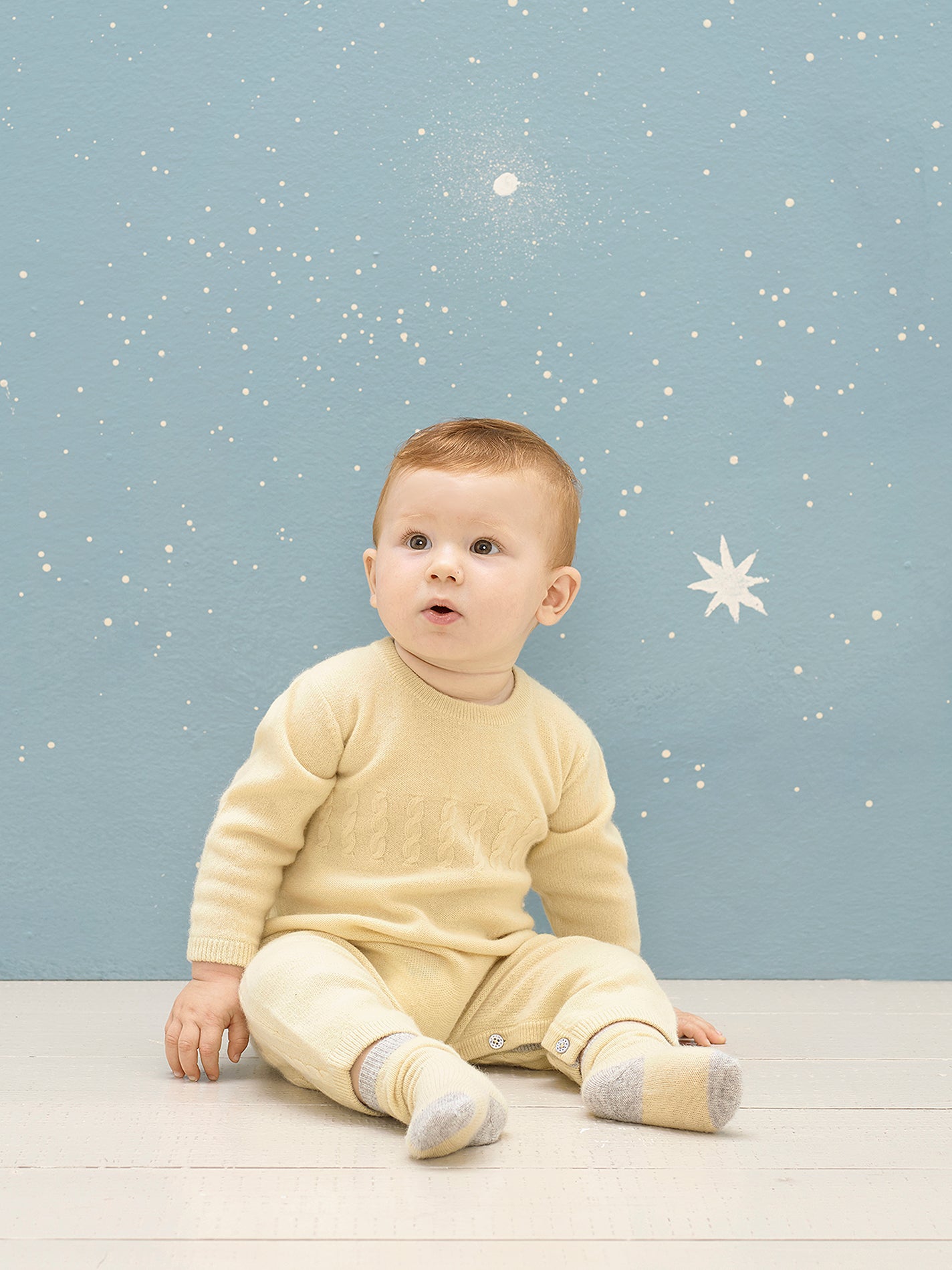 Baby Unisex - Drew 100% Cashmere Romper With Cable Knit Panel