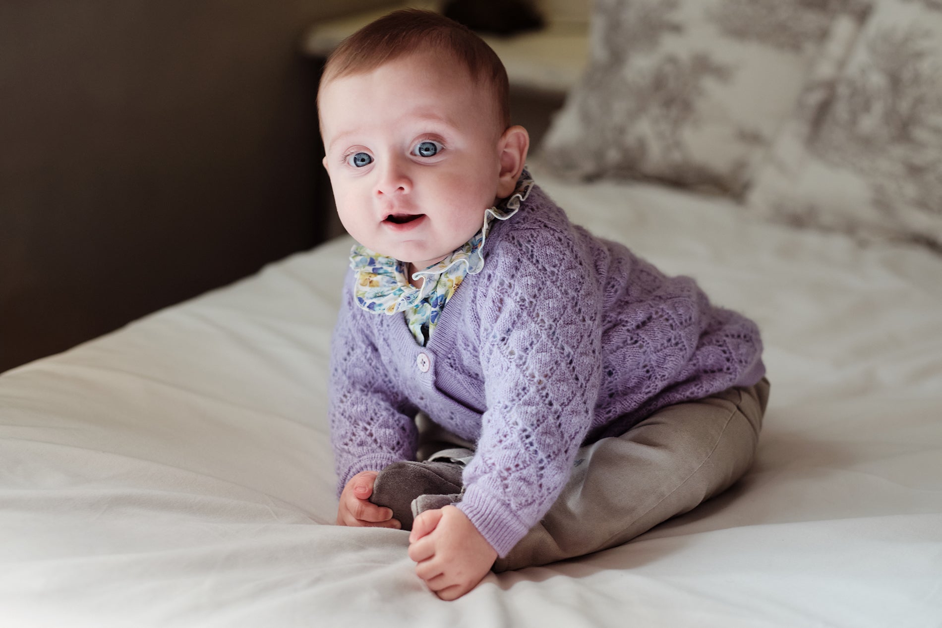 Baby Girl - Callie 100% Cotton Blouse with Pleats and Ruffle Collar