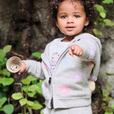 Girl - Aster 100% Cashmere Hoodie Cardigan With Floral Intarsia