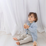 Baby Girl - Kelly 100% Cotton Pull-On Trousers With Heart Back Pocket