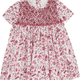 Baby Girl - Maple Cotton Hand Embroidered Knee Length Smocked Dress