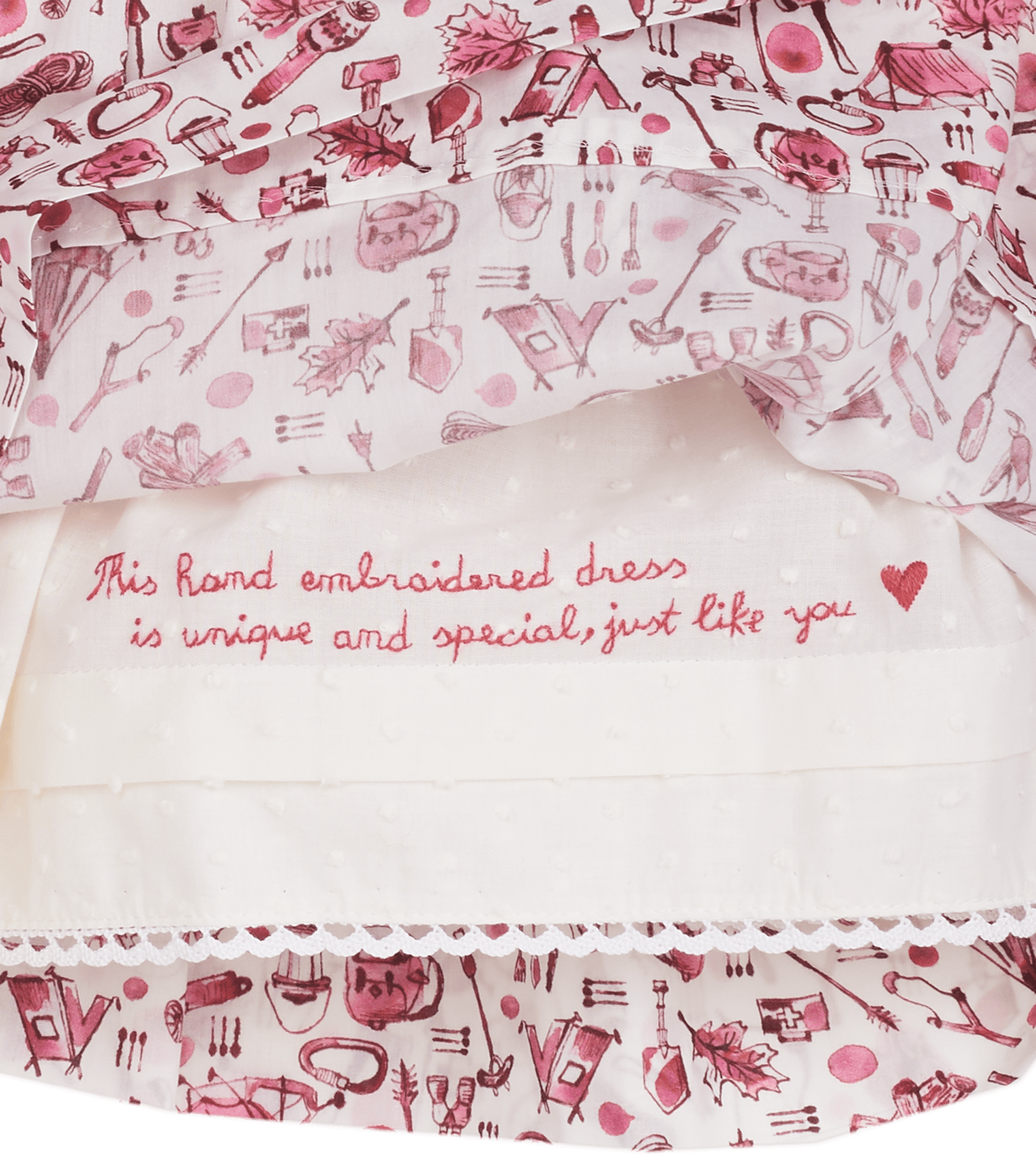 BABY GIRL - MAPLE COTTON HAND EMBROIDERED KNEE LENGTH SMOCKED DRESS