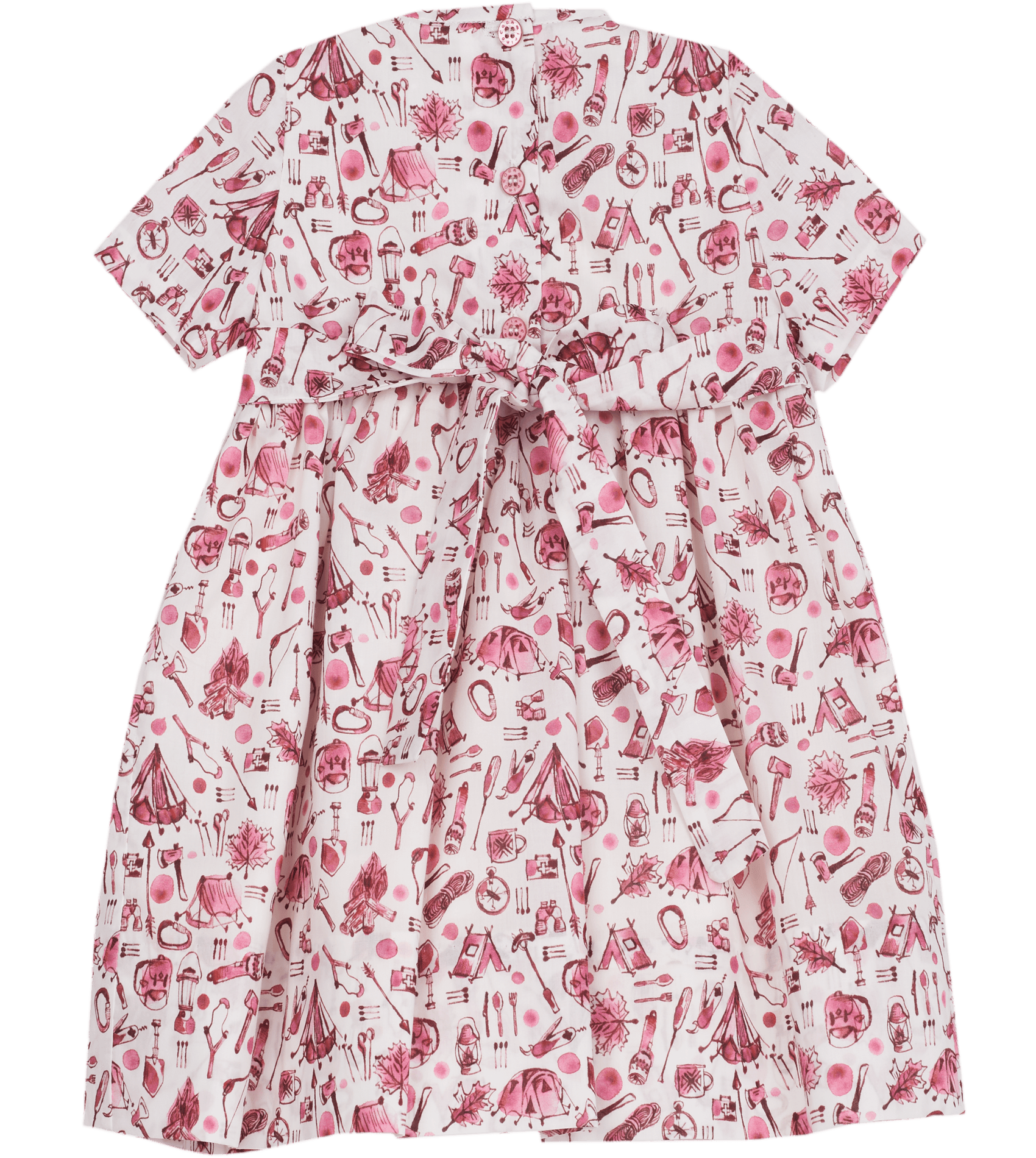 BABY GIRL - MAPLE COTTON HAND EMBROIDERED KNEE LENGTH SMOCKED DRESS