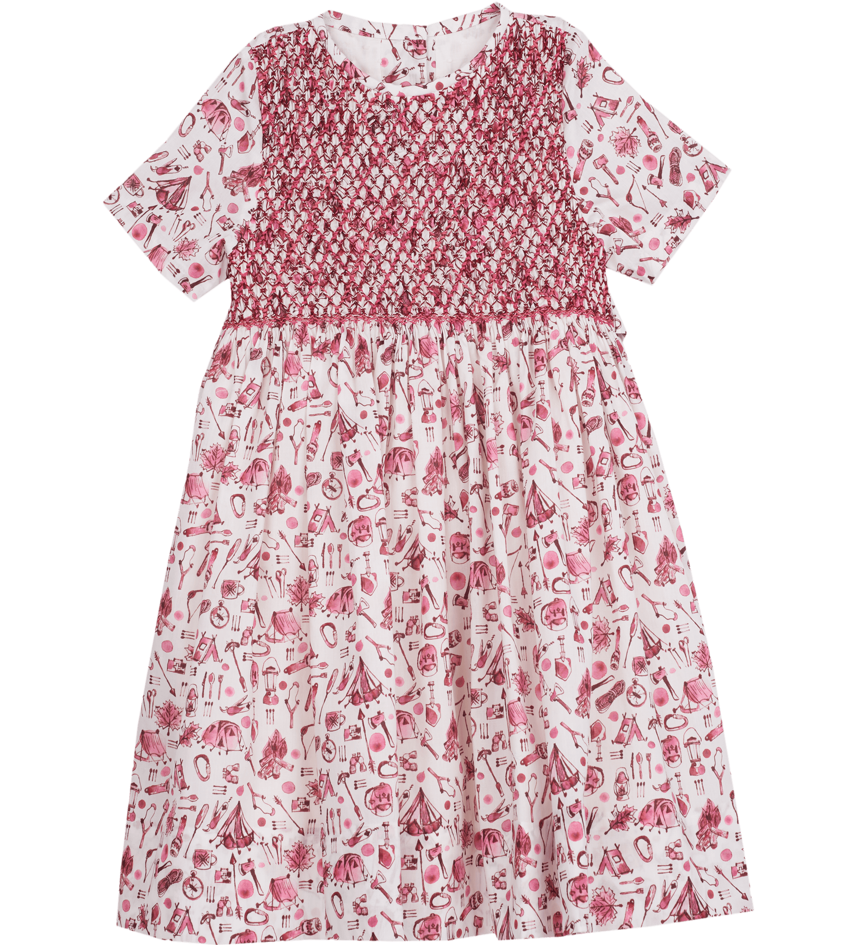 Girl - Maple 100% Cotton Knee Length Smocked Dress