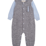 Baby Boy - Alberto 100% Cashmere Romper With Pacifier Pocket
