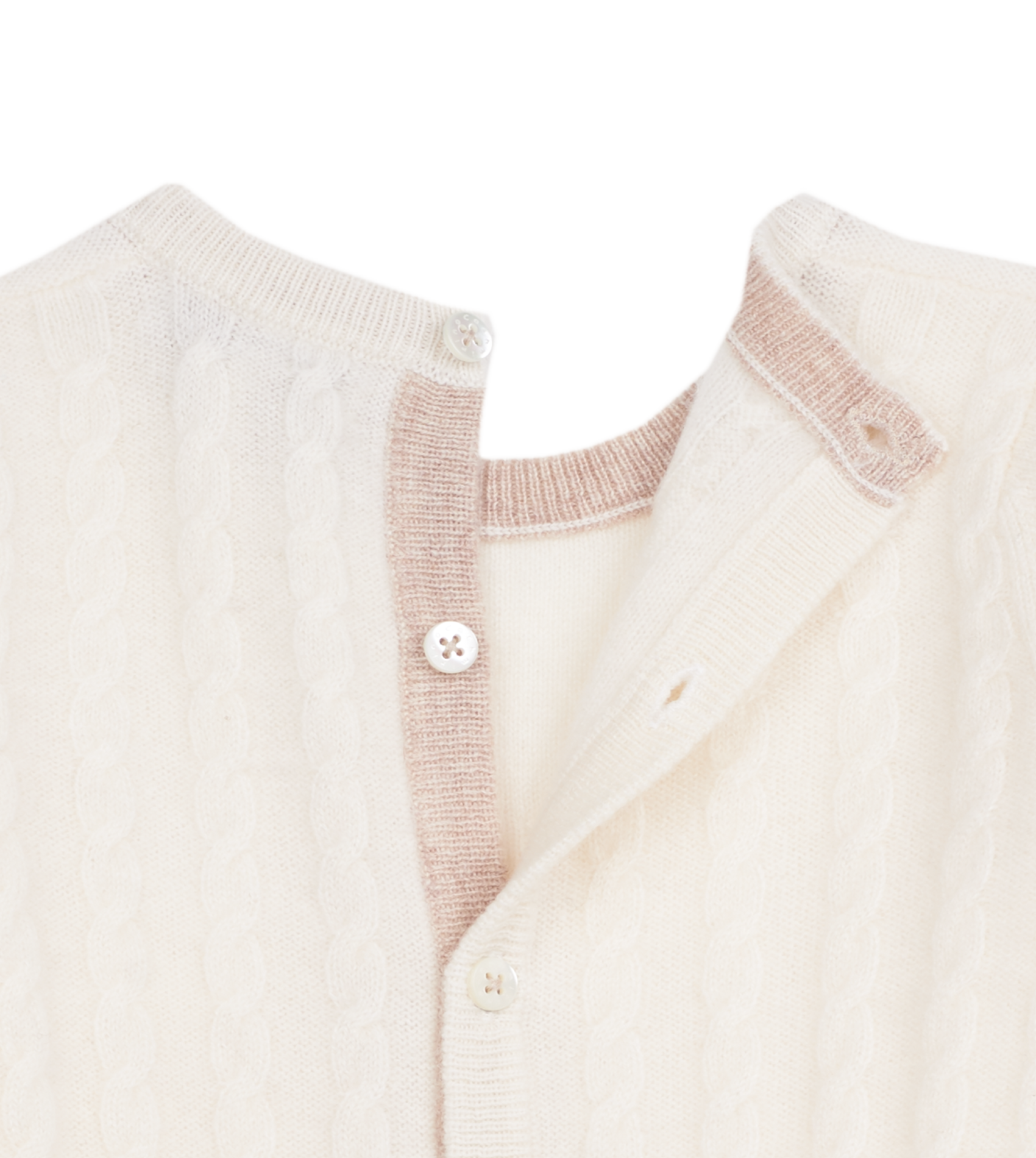 Baby Unisex - Drew 100% Cashmere Romper With Cable Knit Panel