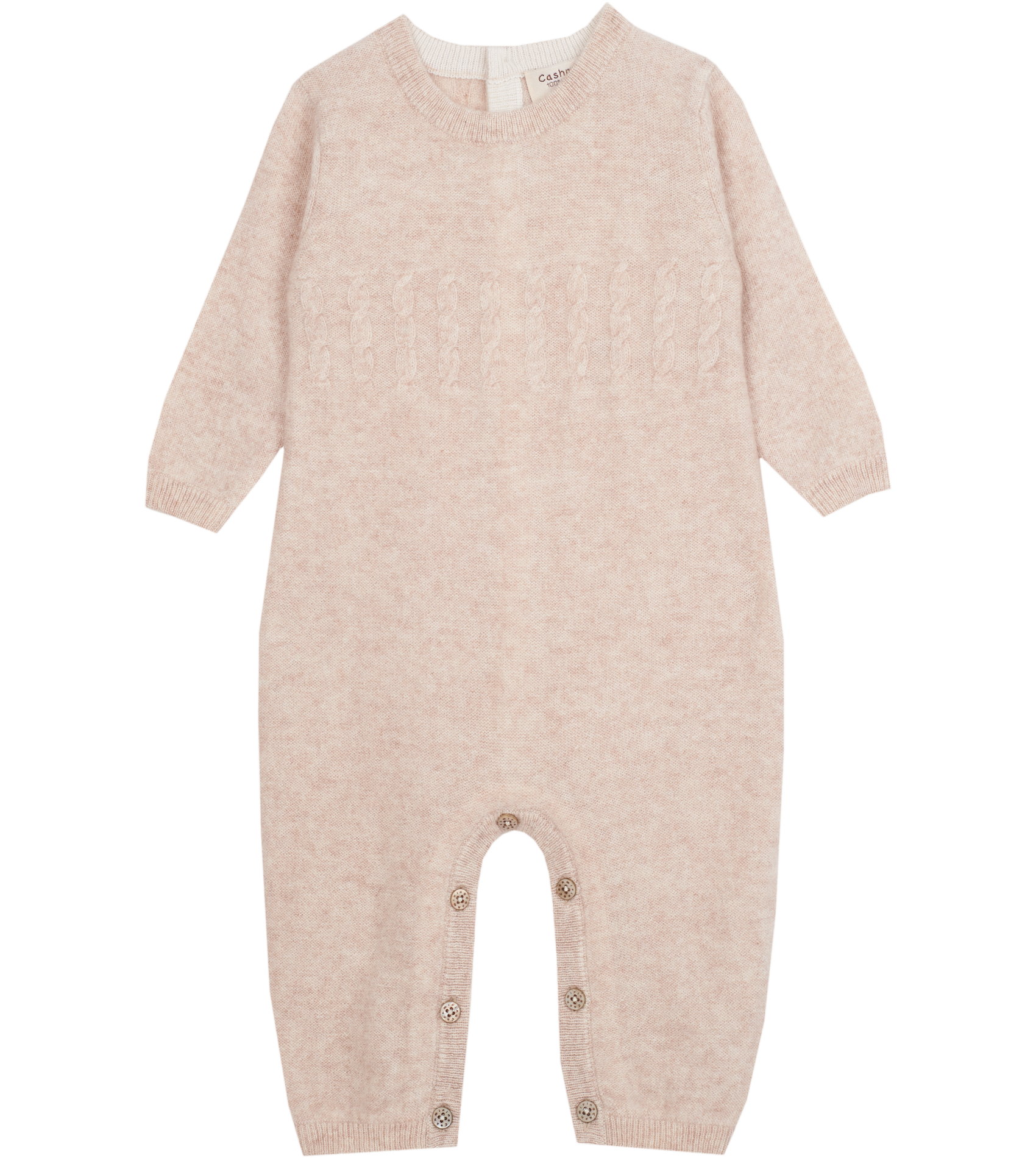 Baby Unisex - Drew 100% Cashmere Romper With Cable Knit Panel