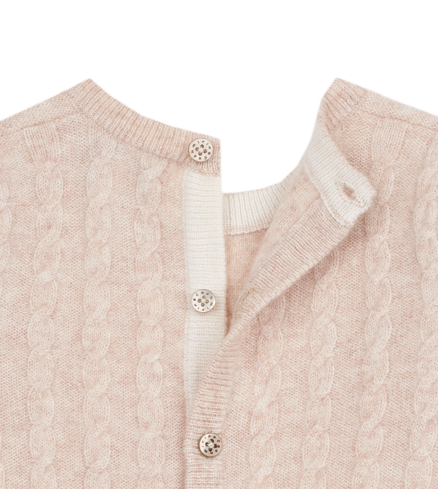 Baby Unisex - Drew 100% Cashmere Romper With Cable Knit Panel